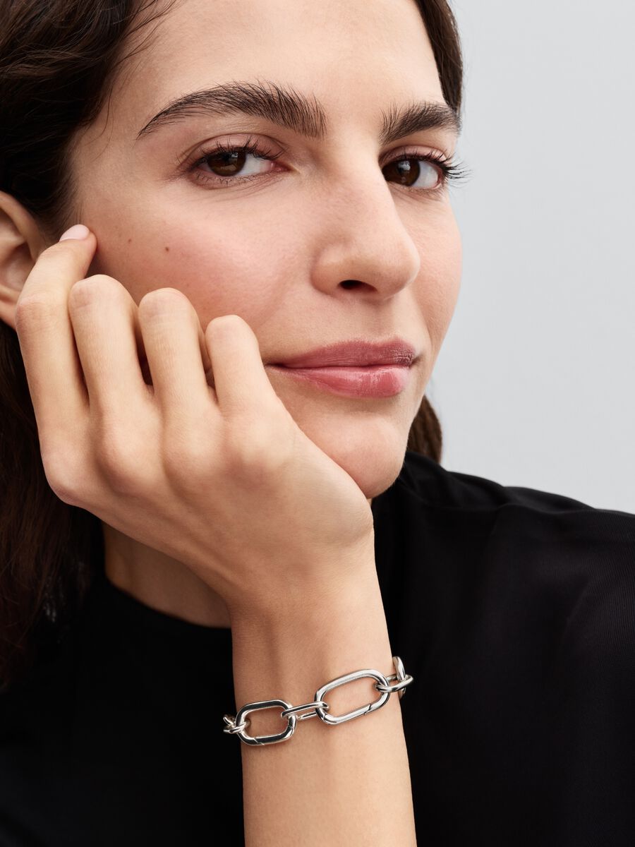 Auffälliges Gliederketten-Armband Sterling-Silber
