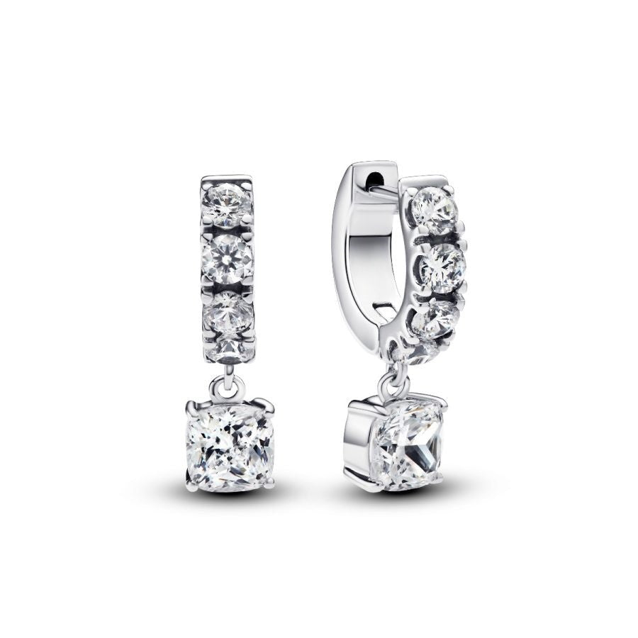 Ohrringe Creolen Pavé-Zirkonia Sterling-Silber Hauptbild