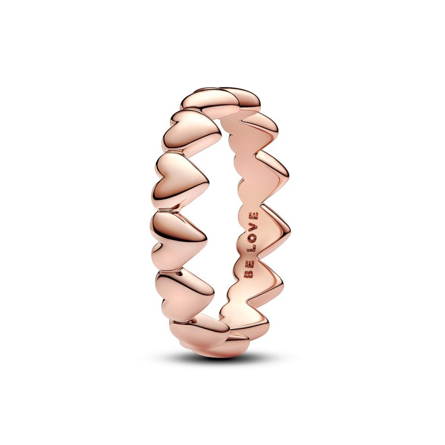 Ring Reihe von Herzen Rosévergoldet