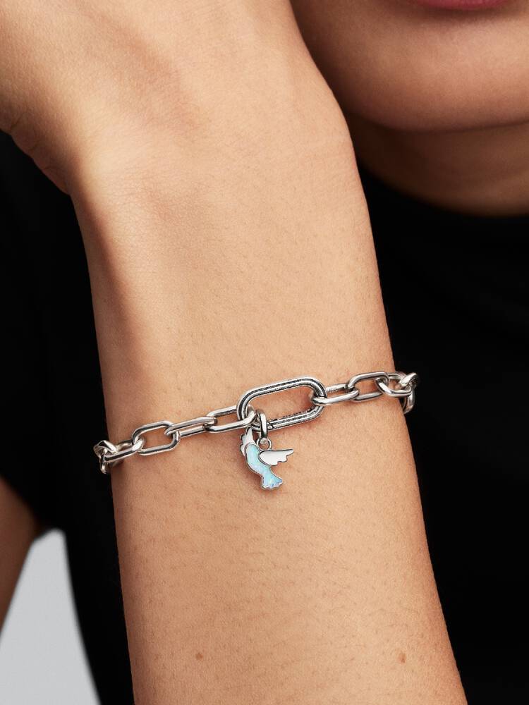 Weiße Taube Mini-Charm-Anhänger Sterling-Silber