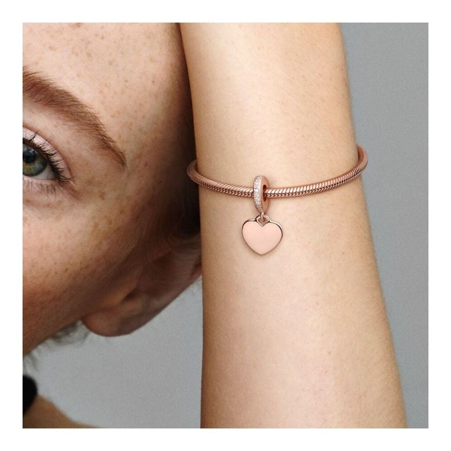 Charm-Anhänger Gravierbar Herz Sterling-Silber Zweitbild