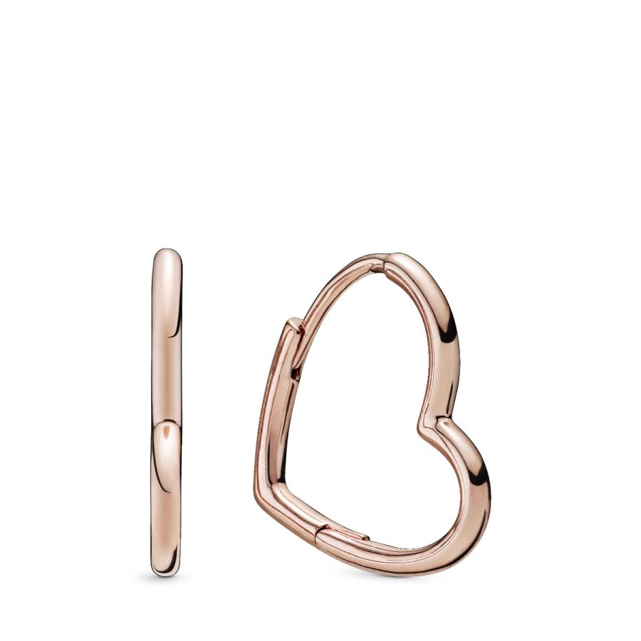 Ohrringe Creolen Asymmetric Heart 14k Rose Gold Plattiert Hauptbild