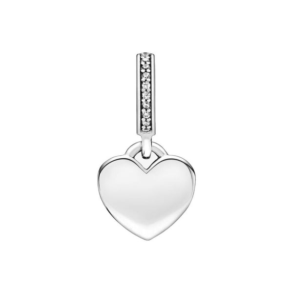 Charm-Anhänger Gravierbar Herz Sterling-Silber