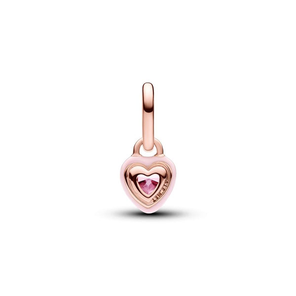 Mini-Charm-Anhänger Rosafarbenes Chakra-Herz Rosévergoldet
