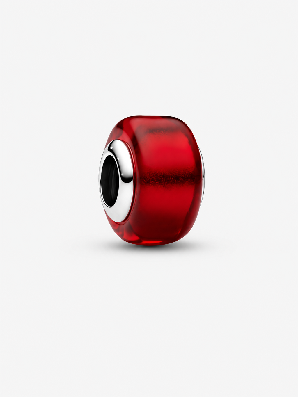 Rotes Murano-Glas-Charm Sterling-Silber