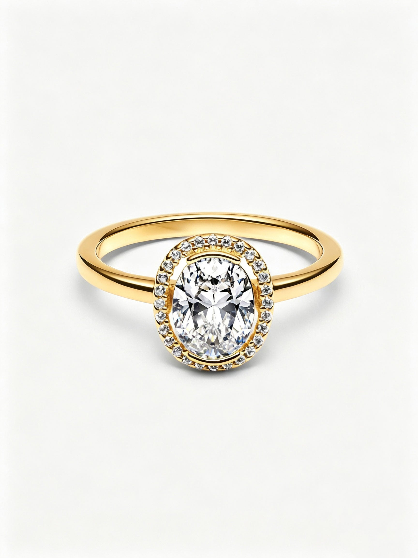 Ovaler Funkelnder Strahlenkranz Ring