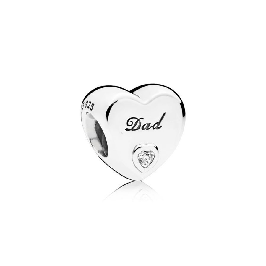 Charm Dad-Herz Sterling-Silber Hauptbild