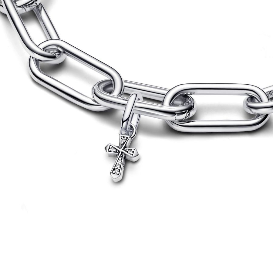 Mini-Charm-Anhänger Funkelndes Kreuz Zirkonia Silber