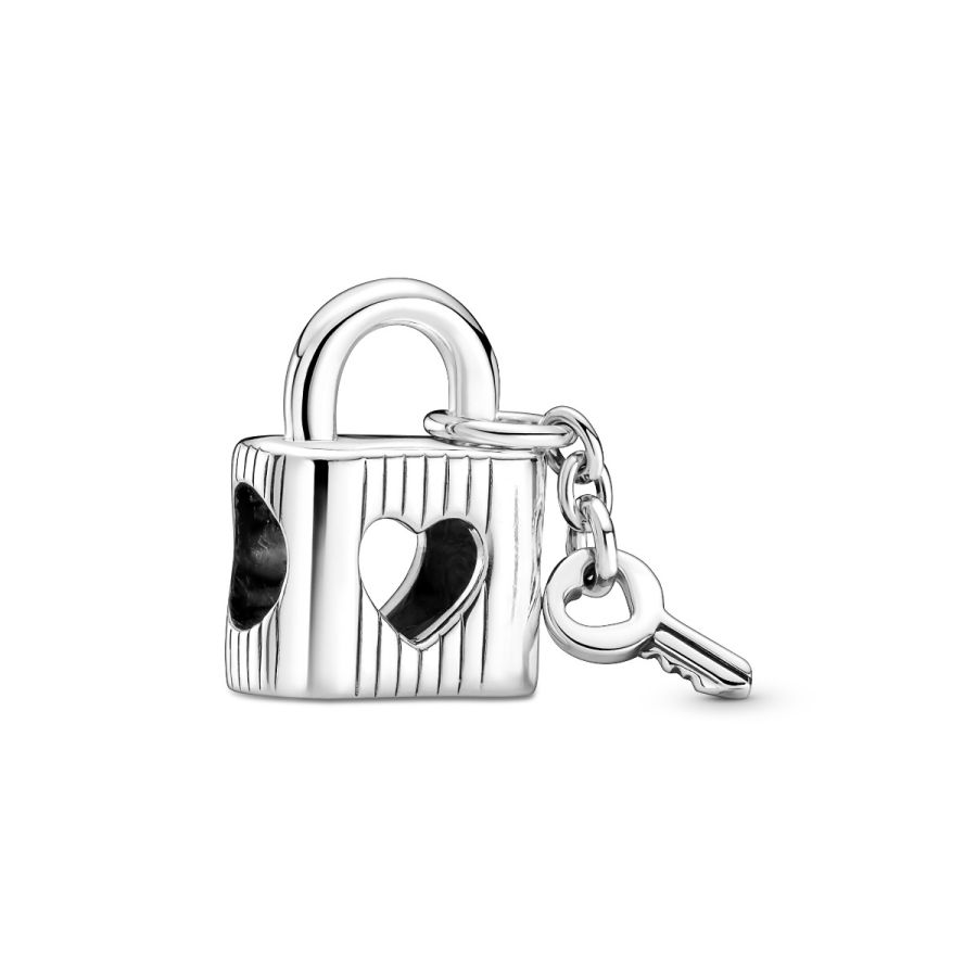 Charm Vorhängeschloss & Herzschlüssel Sterling-Silber Hauptbild