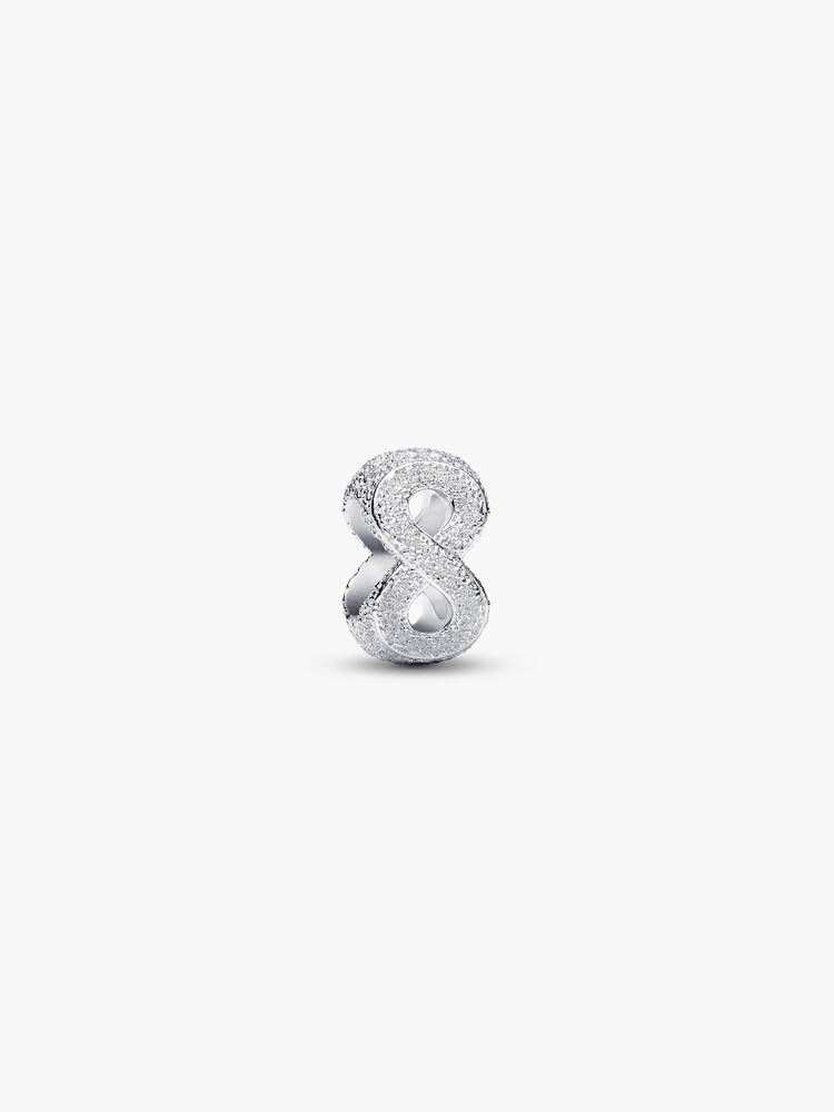 Strukturiertes Unendlichkeits-Symbol Mini-Charm Sterling-Silber