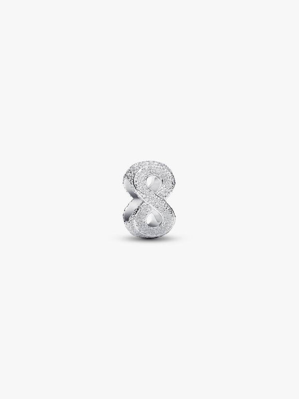 Strukturiertes Unendlichkeits-Symbol Mini-Charm Sterling-Silber