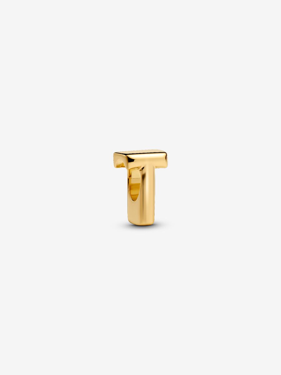 Buchstabe T Alphabet-Mini-Charm 14 Karat Vergoldung Hauptbild