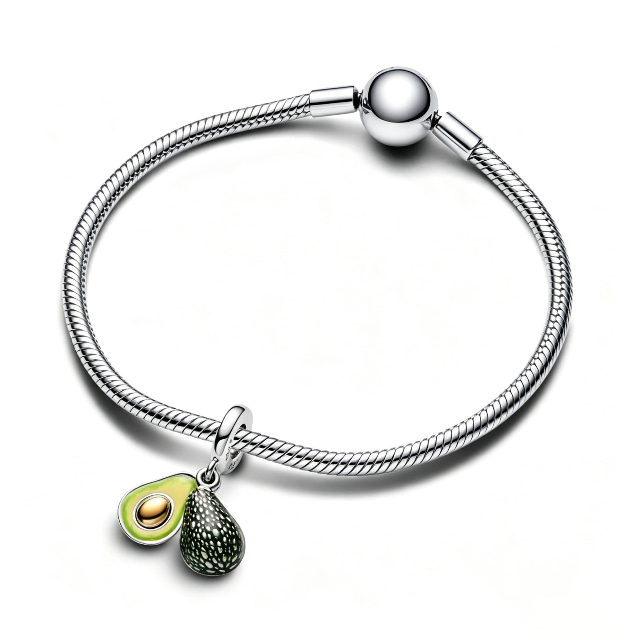 Charm-Anhänger Avocado Grün Sterling-Silber Vergoldet