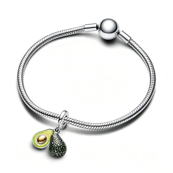 Charm-Anhänger Avocado Grün Sterling-Silber Vergoldet
