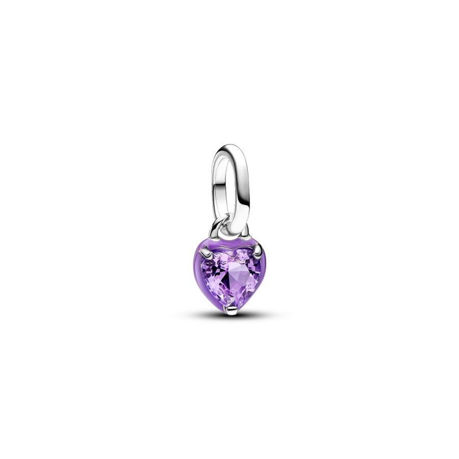 Mini-Charm-Anhänger Violettes Chakra-Herz