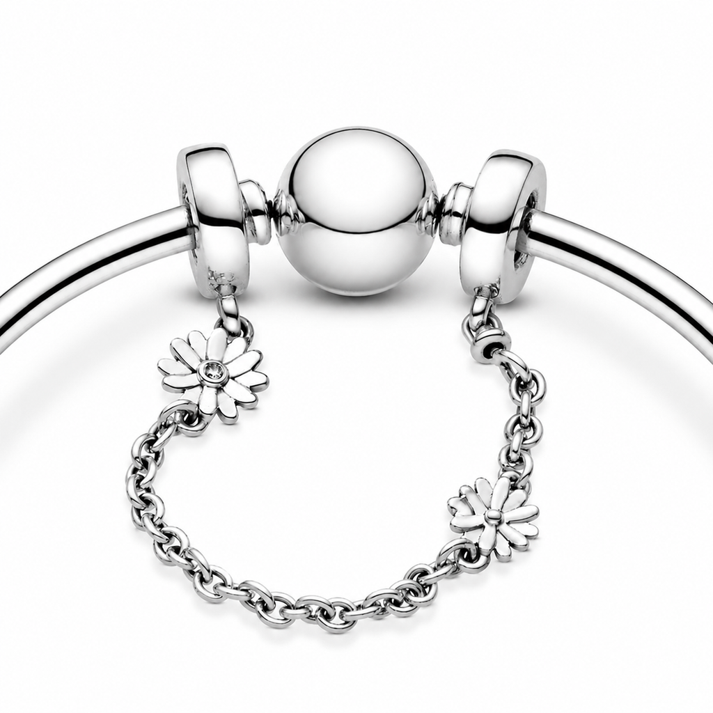 798764C01 Komfortketten-Charm Gänseblümchen Silber 5 cm