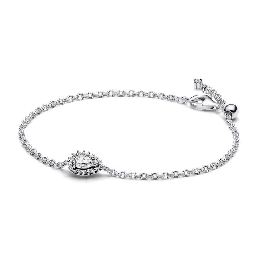 Gliederarmband Funkelndes Birnen-Kranz Zirkonia Silber