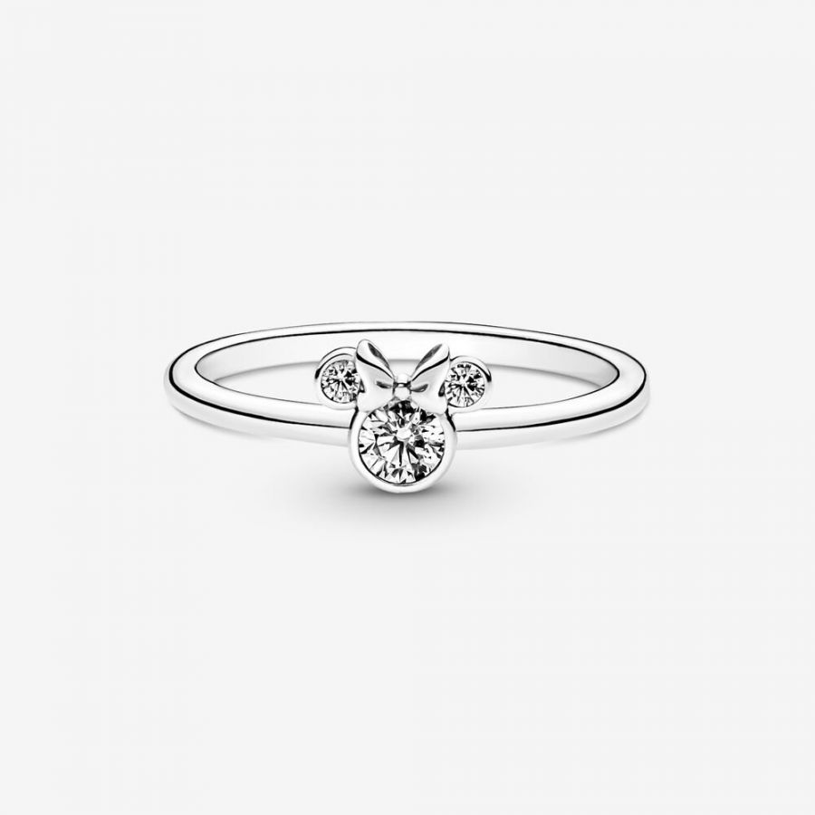 Ring Minnie Maus Funkelnder Kopf Sterling-Silber