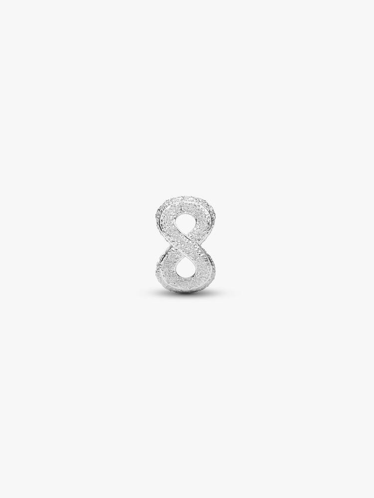 Strukturiertes Unendlichkeits-Symbol Mini-Charm Sterling-Silber Zweitbild