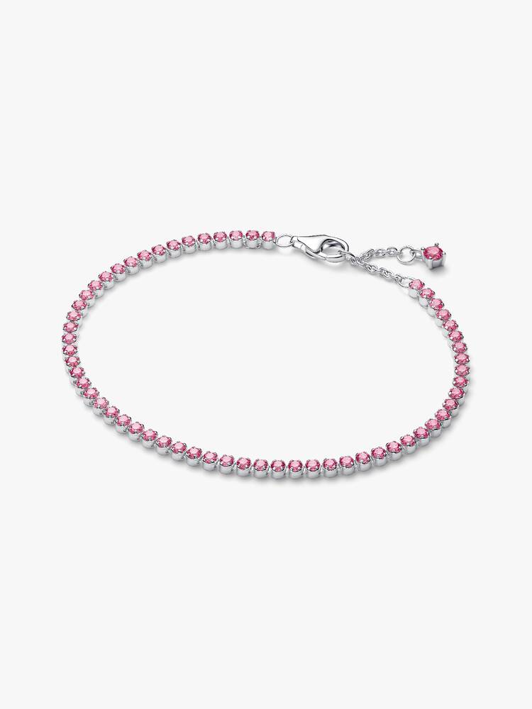 Rosafarbenes Kleines Tennisarmband Sterling-Silber Hauptbild