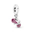 Charm-Anhänger Hantel und Herz Sterling-Silber