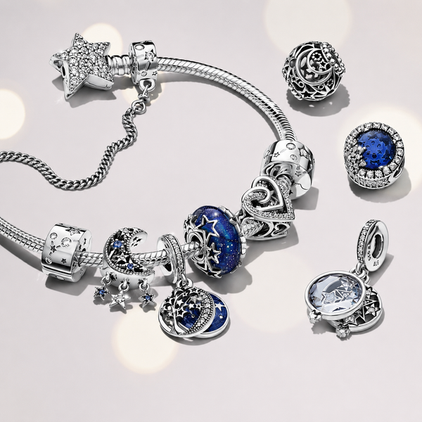 Tennisarmband Funkelnder Pavé Zirkonia Blau Silber
