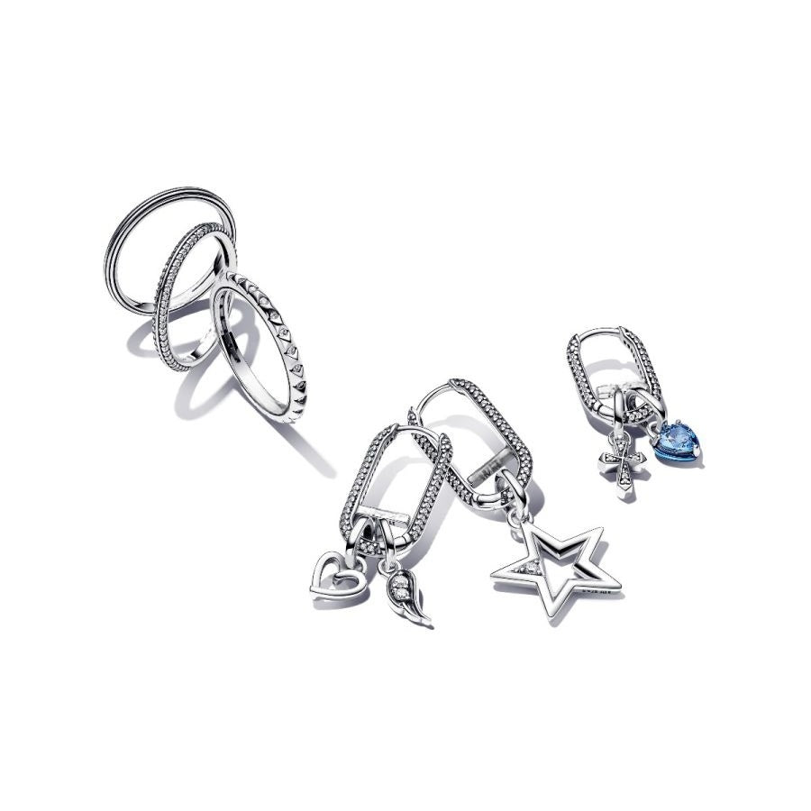 Mini-Charm-Anhänger Funkelndes Kreuz Zirkonia Silber