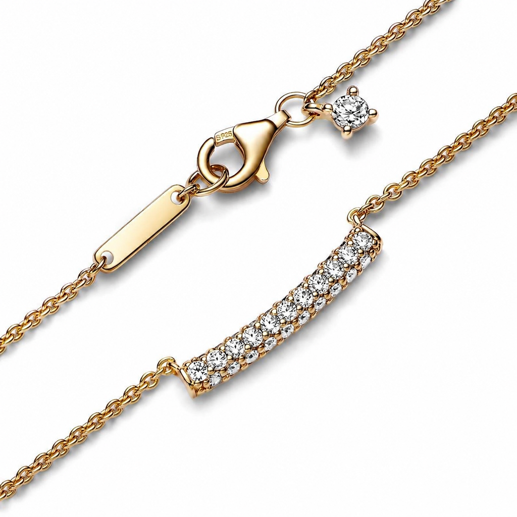 362635C01 Collier-Halskette Einreihige Pavé-Stab 14k Vergoldet