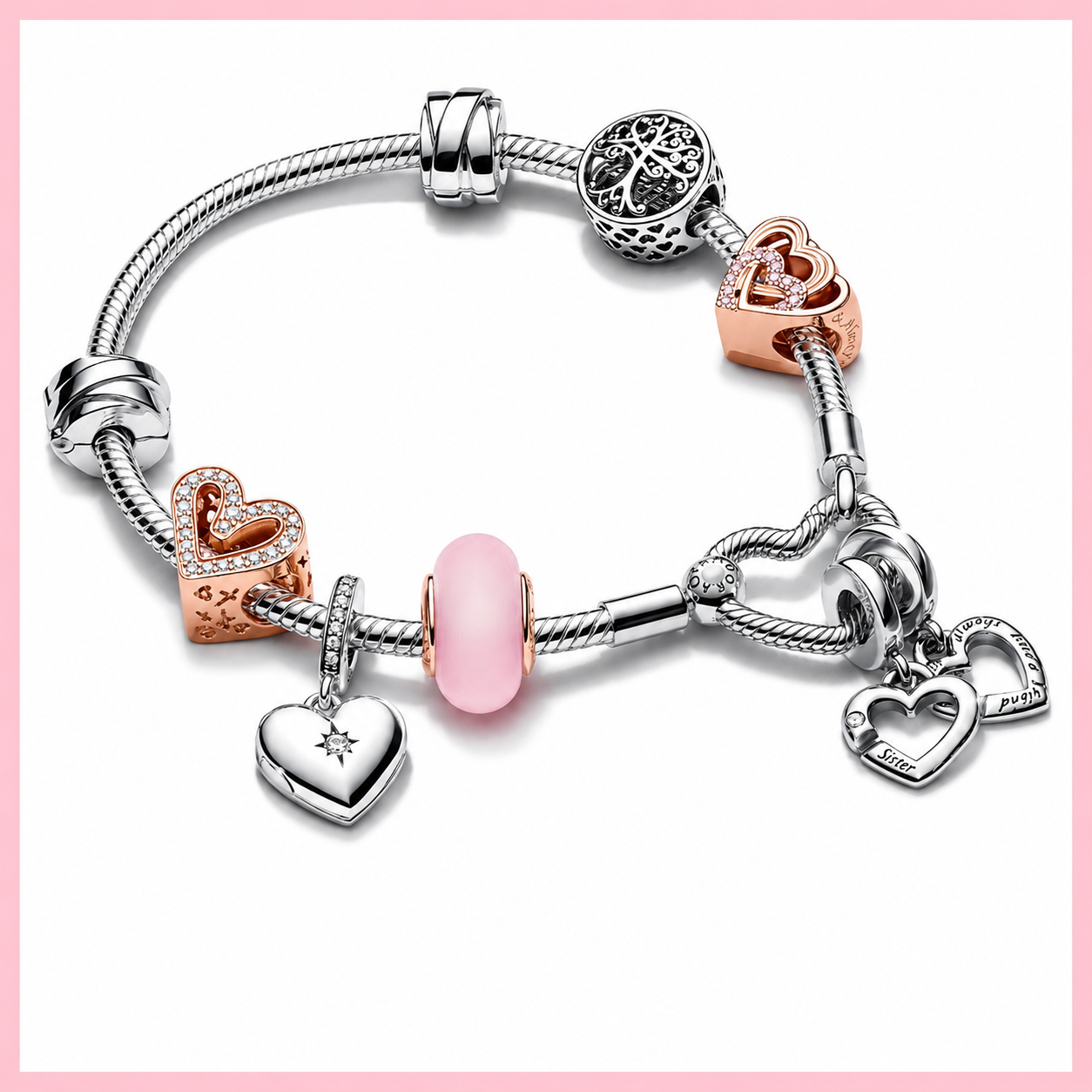 Charm-Anhänger Einkaufstasche Sterling-Silber