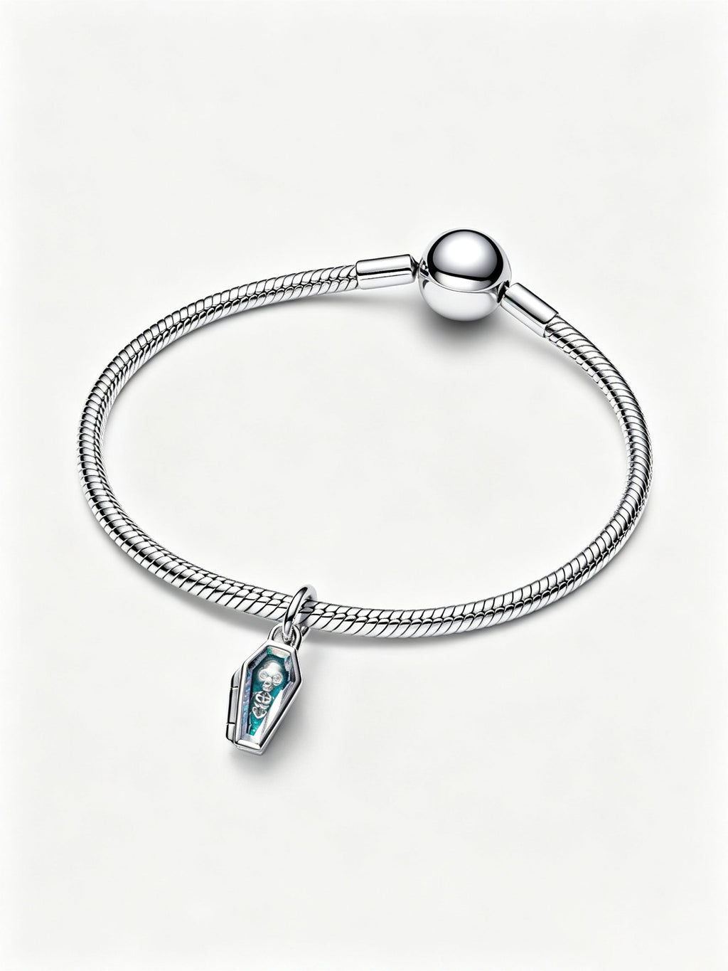 Aufklappbarer Glow-in-the-Dark Sarg Charm Sterling-Silber