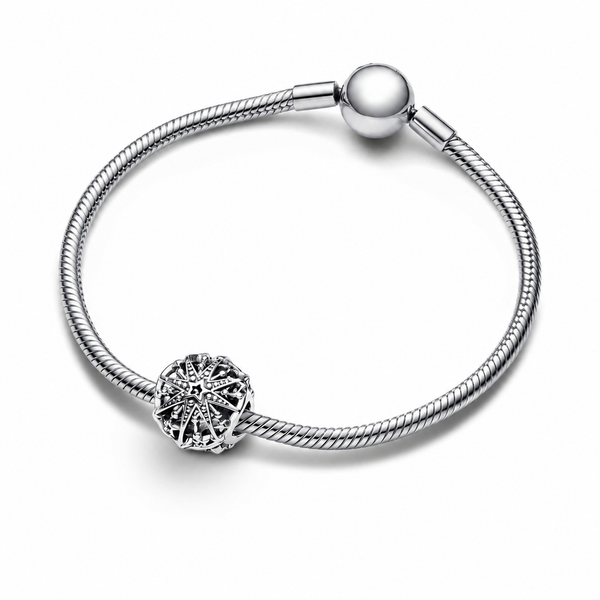 Charm Himmlische Schneeflocke Stern Sterling-Silber