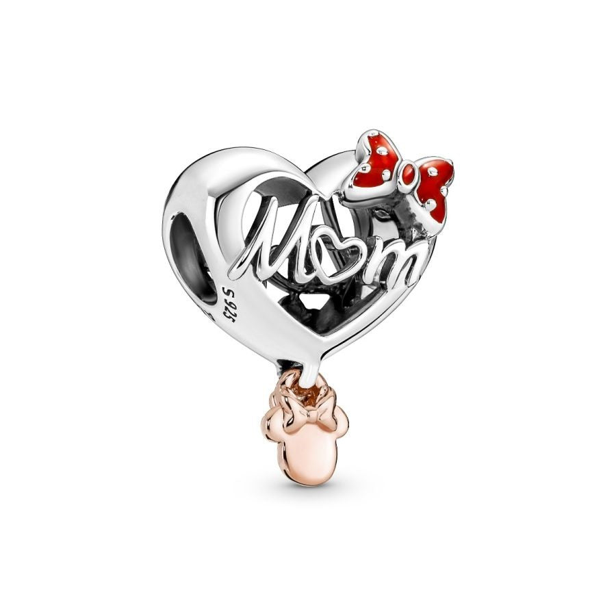 Charm Minnie Maus Mum Herz Silber 14k Rosé Vergoldet Hauptbild