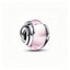 Charm Umschlungenes Rosafarbenes Murano-Glas Silber