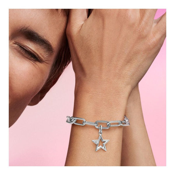 Charm-Medaillon Funkelnder Stern Zirkonia Silber