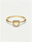 Gravierbarer Herz Strahlenkranz Ring