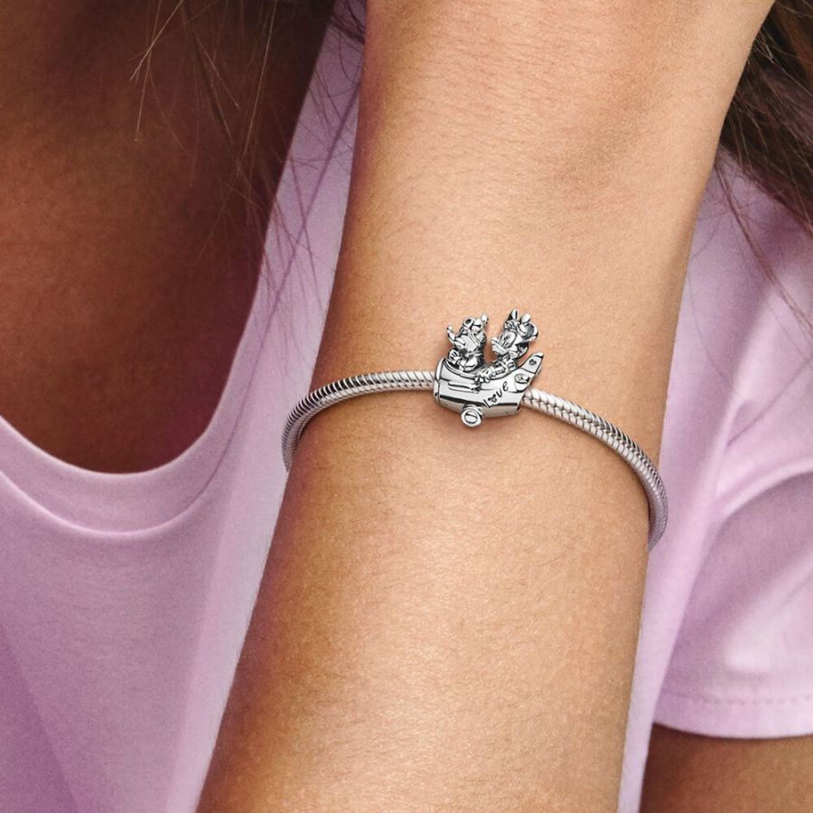 Charm Micky Maus & Minnie Maus Flugzeug Sterling-Silber Zweitbild