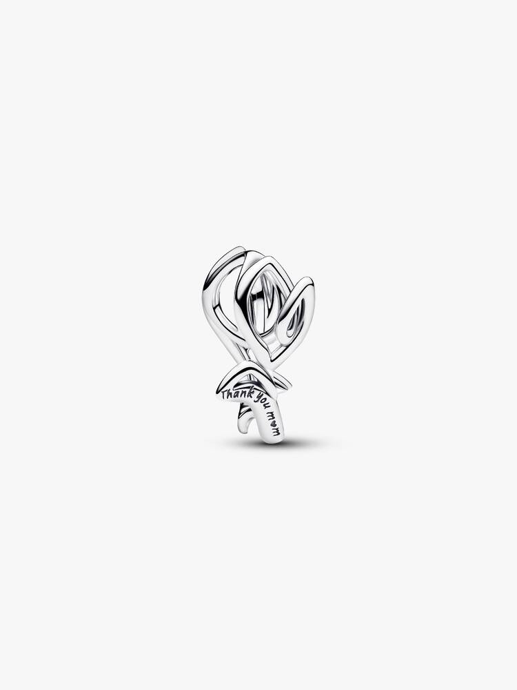 Tulpe Offen gearbeitetes Charm Sterling-Silber