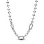 Gliederhalskette Metallperle Sterling-Silber 45 cm