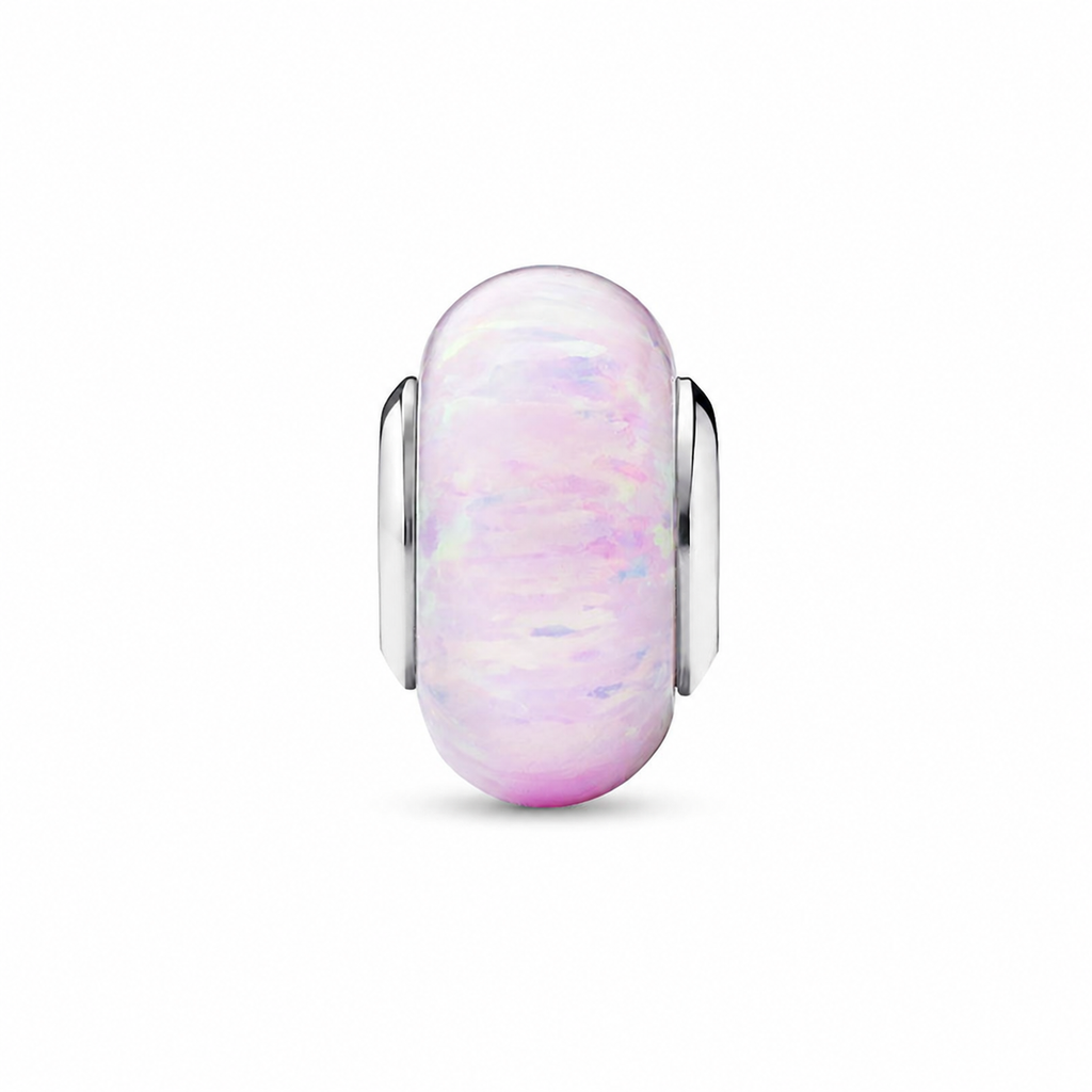 Charm Schillerndes Opal Rosafarben Silber