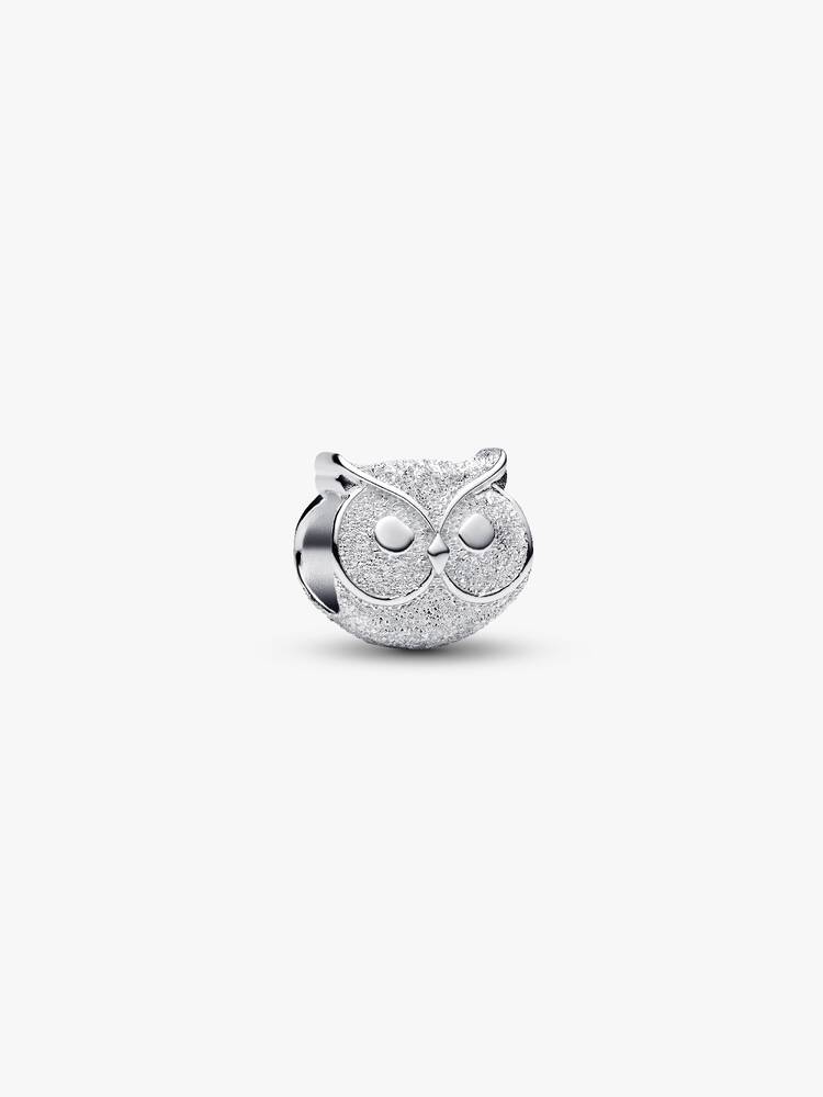 Strukturierte Eule Mini-Charm Sterling-Silber Hauptbild