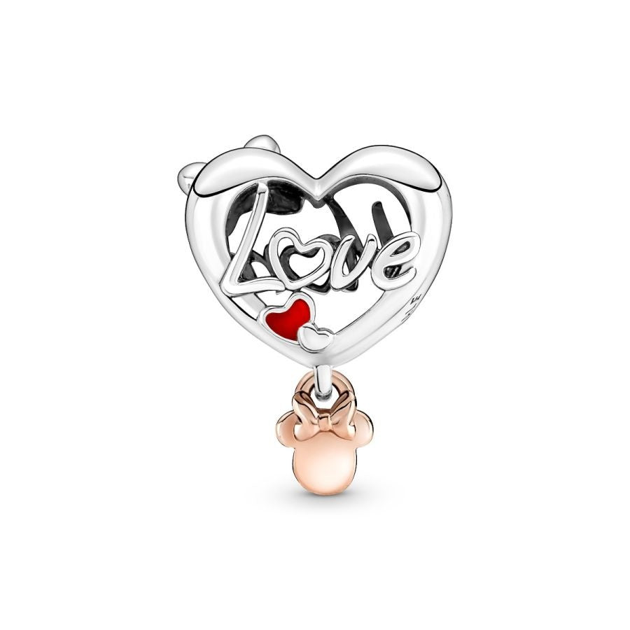 Charm Minnie Maus Mum Herz Silber 14k Rosé Vergoldet Zweitbild