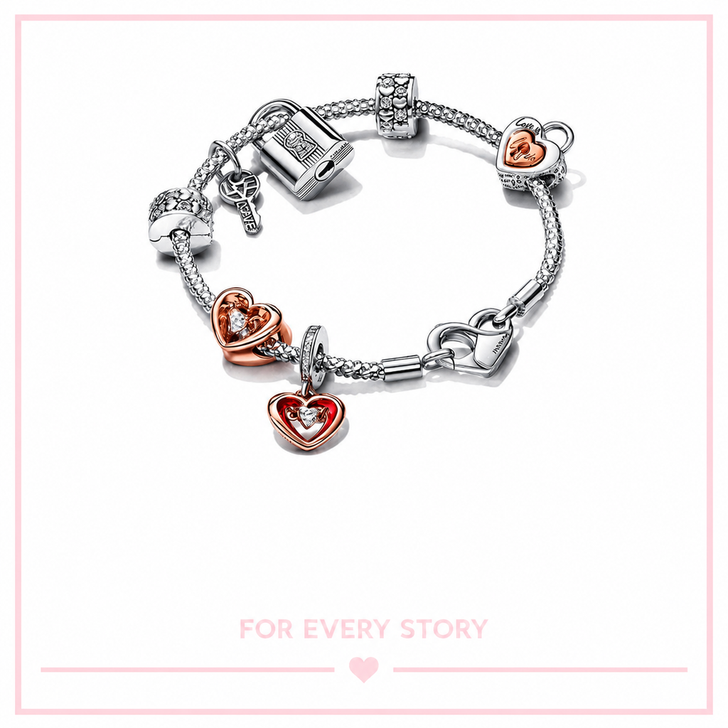 Doppelter Charm-Anhänger Blühende Blume Sterling-Silber