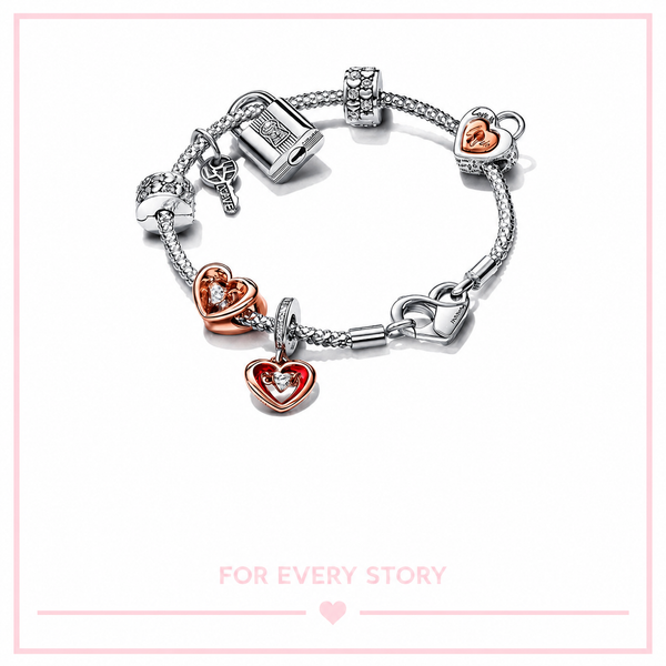 Doppelter Charm-Anhänger Blühende Blume Sterling-Silber