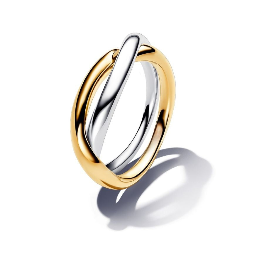 Essence Ring Verschlungene Bänder Silber-Gold