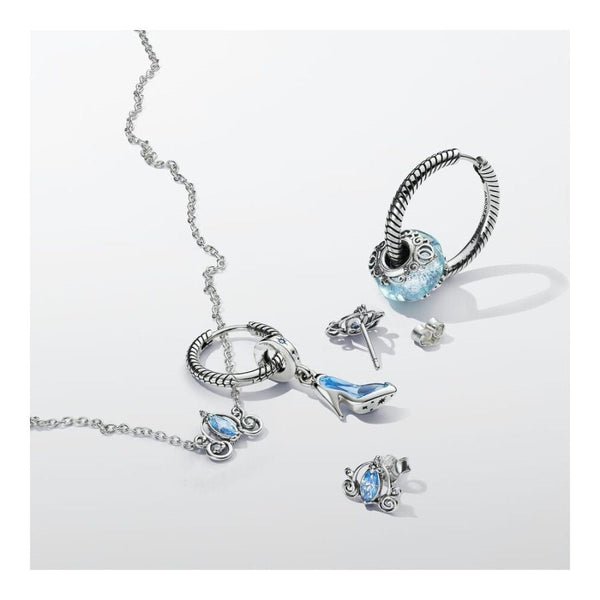Charm-Anhänger Cinderellas Glasschuh Blau Silber