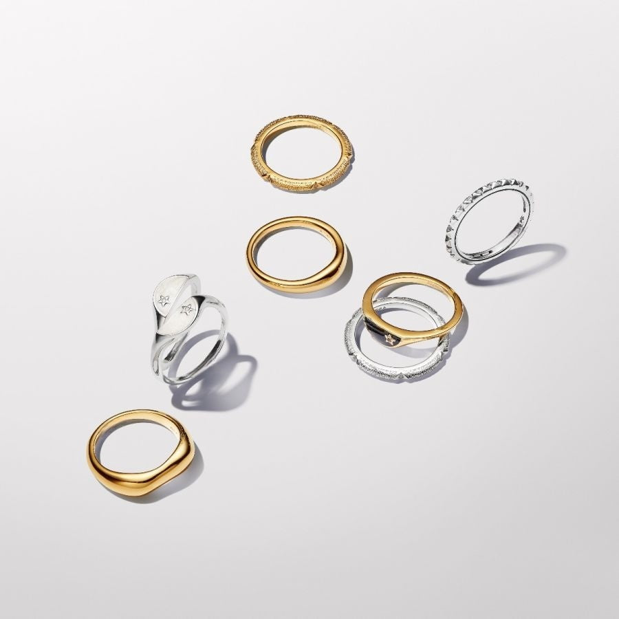 Ring Struktur und Steine Sterlingsilber