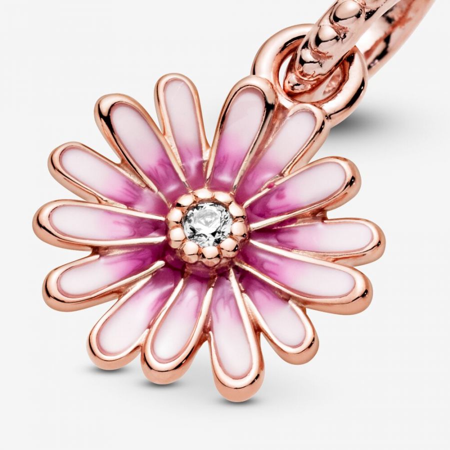 Rose  Charm-Anhänger Rosafarbenes Gänseblümchen