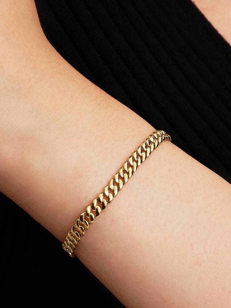 Cuban-Kettenarmband 14 Karat Vergoldung