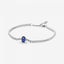 Tennisarmband Funkelnder Pavé Zirkonia Blau Silber