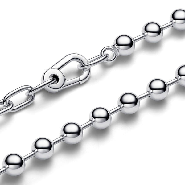 Gliederhalskette Metallperle Sterling-Silber 45 cm